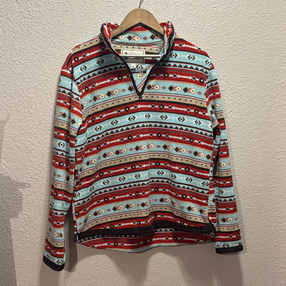 Women's Aztec Pattern Zip-Up Sweater
